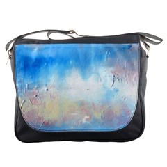 Abstract Blue And White Art Print Messenger Bags