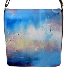 Abstract Blue And White Art Print Flap Messenger Bag (s)