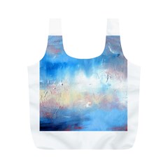 Abstract Blue And White Art Print Full Print Recycle Bags (m) 