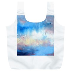 Abstract Blue And White Art Print Full Print Recycle Bags (l) 