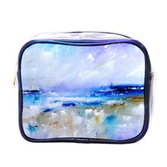 Abstract Purple Art Prints Mini Toiletries Bags by artistpixi