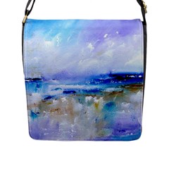 Abstract Purple Art Prints Flap Messenger Bag (l) 