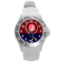 Techno  Round Plastic Sport Watch (l) by Valentinaart