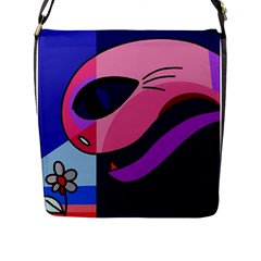 Strange Love Flap Messenger Bag (l)  by Valentinaart