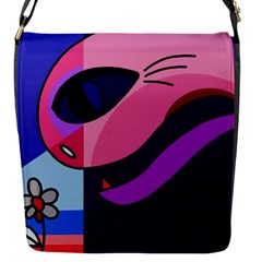 Strange Love Flap Messenger Bag (s) by Valentinaart