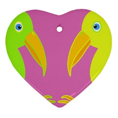 Parrots Ornament (heart)  by Valentinaart