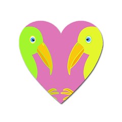 Parrots Heart Magnet by Valentinaart