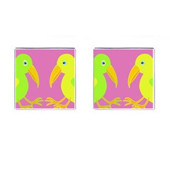 Parrots Cufflinks (square) by Valentinaart