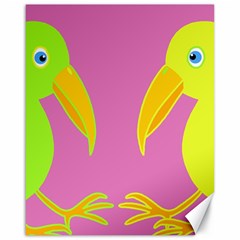 Parrots Canvas 16  X 20   by Valentinaart