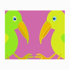 Parrots Small Glasses Cloth (2-side) by Valentinaart