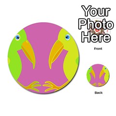 Parrots Multi-purpose Cards (round)  by Valentinaart