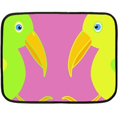 Parrots Fleece Blanket (mini) by Valentinaart