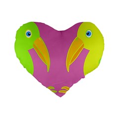 Parrots Standard 16  Premium Flano Heart Shape Cushions