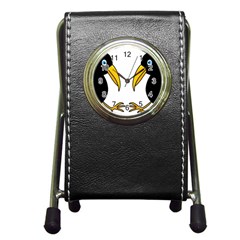 Ravens Pen Holder Desk Clocks by Valentinaart