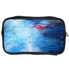 Abstract Blue And White Print  Toiletries Bags by artistpixi