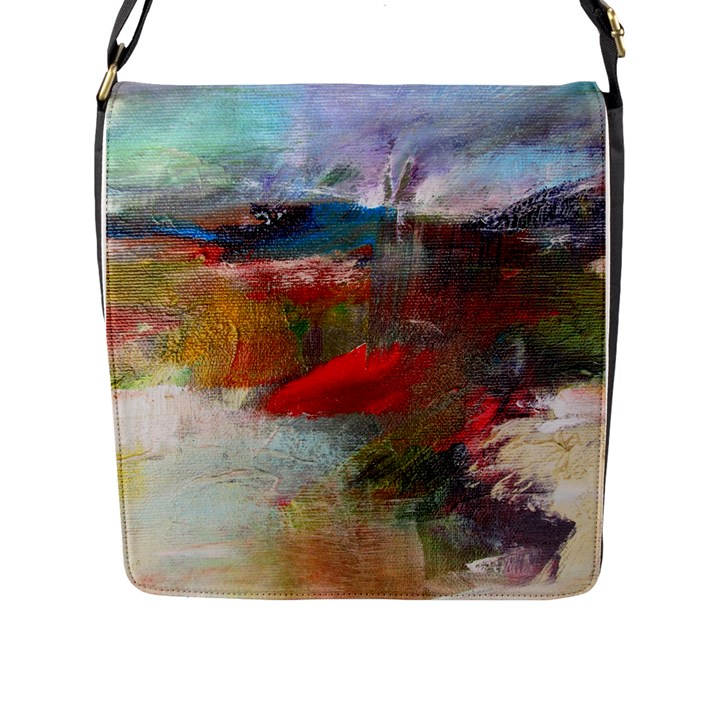 abstract reds and beiges  Flap Messenger Bag (L) 