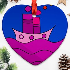 Boat Ornament (heart)  by Valentinaart