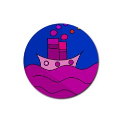 Boat Rubber Round Coaster (4 Pack)  by Valentinaart