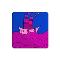 Boat Square Magnet by Valentinaart