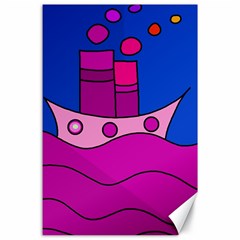 Boat Canvas 24  X 36  by Valentinaart