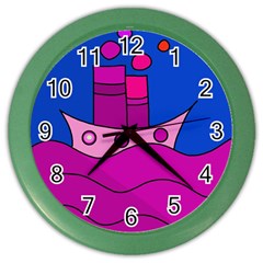 Boat Color Wall Clocks by Valentinaart