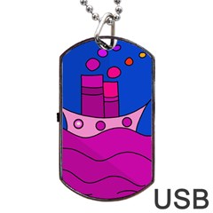 Boat Dog Tag Usb Flash (two Sides)  by Valentinaart