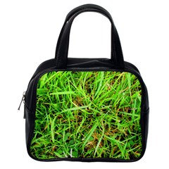 Natures Grass And Shamrock Print  Classic Handbags (one Side) by artistpixi