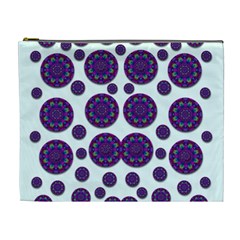 Shimmering Floral Abstracte Cosmetic Bag (xl) by pepitasart