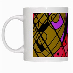 Elegant Abstract Decor White Mugs by Valentinaart