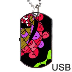 Elegant Abstract Decor Dog Tag Usb Flash (one Side)