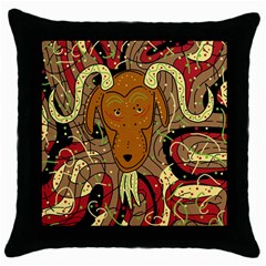 Billy Goat Throw Pillow Case (black) by Valentinaart