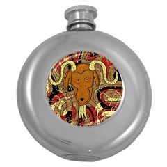 Billy Goat Round Hip Flask (5 Oz) by Valentinaart