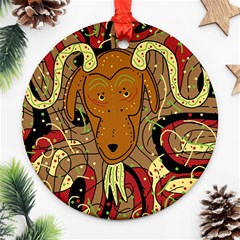 Billy Goat Round Ornament (two Sides)  by Valentinaart