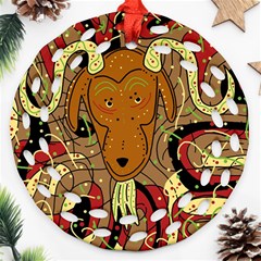 Billy Goat Ornament (round Filigree) 