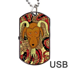 Billy Goat Dog Tag Usb Flash (one Side)