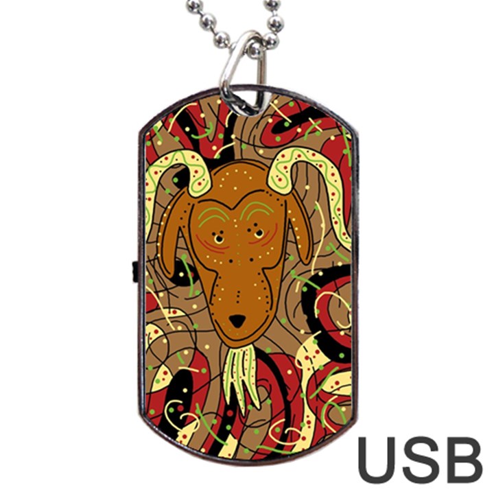 Billy goat Dog Tag USB Flash (Two Sides) 