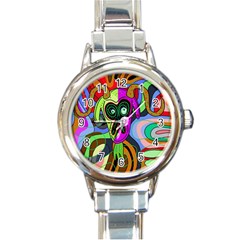 Colorful Goat Round Italian Charm Watch by Valentinaart