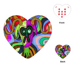 Colorful Goat Playing Cards (heart)  by Valentinaart