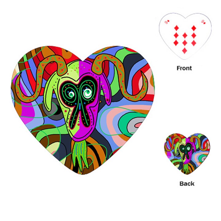 Colorful goat Playing Cards (Heart) 