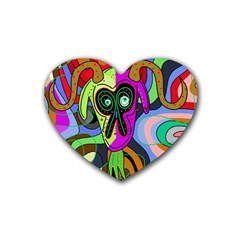 Colorful Goat Heart Coaster (4 Pack)  by Valentinaart