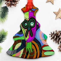 Colorful Goat Christmas Tree Ornament (2 Sides) by Valentinaart