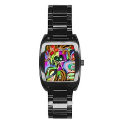 Colorful Goat Stainless Steel Barrel Watch by Valentinaart