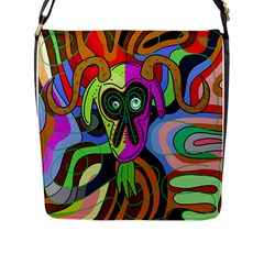 Colorful Goat Flap Messenger Bag (l)  by Valentinaart