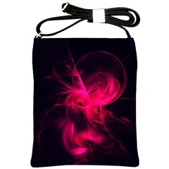 Pink Flame Fractal Pattern Shoulder Sling Bags by traceyleeartdesigns