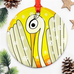 Crane Round Ornament (two Sides)  by Valentinaart