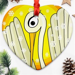 Crane Heart Ornament (2 Sides) by Valentinaart