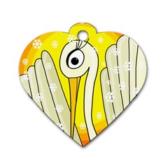 Crane Dog Tag Heart (two Sides) by Valentinaart