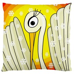 Crane Large Cushion Case (two Sides) by Valentinaart