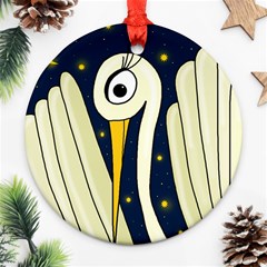 Crane 2 Ornament (round)  by Valentinaart