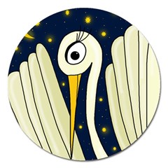 Crane 2 Magnet 5  (round) by Valentinaart